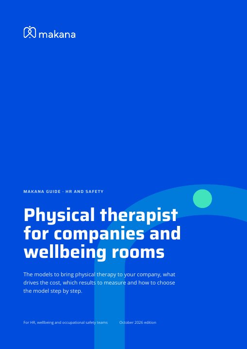 Cover of the PDF "Physical therapist for companies: wellbeing room models and costs"